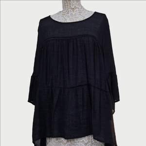 Bobeau Black Slightly Sheet Baby Doll Top Sz 3x